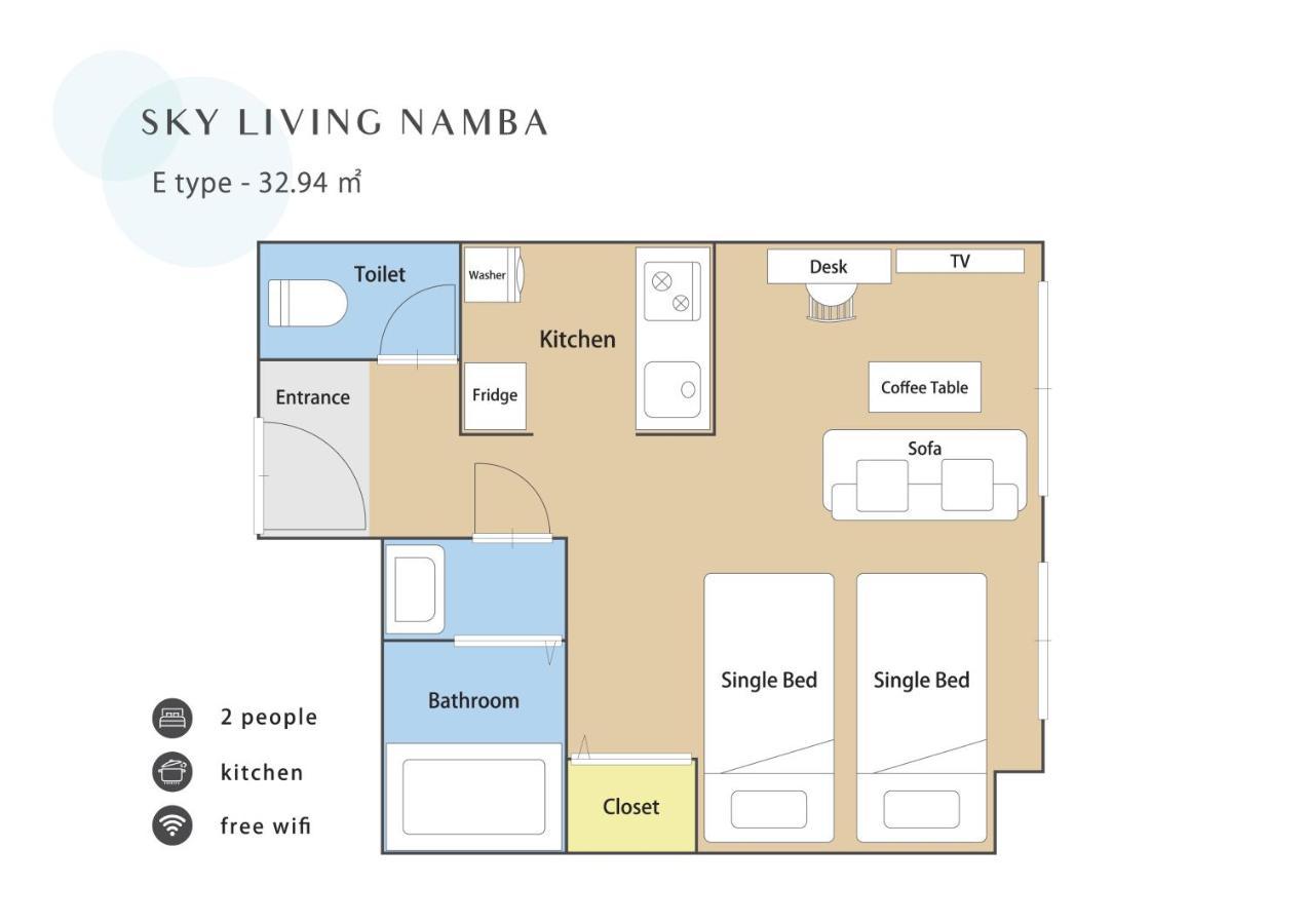 大阪市Sky Living Nambaアパートメント エクステリア 写真
