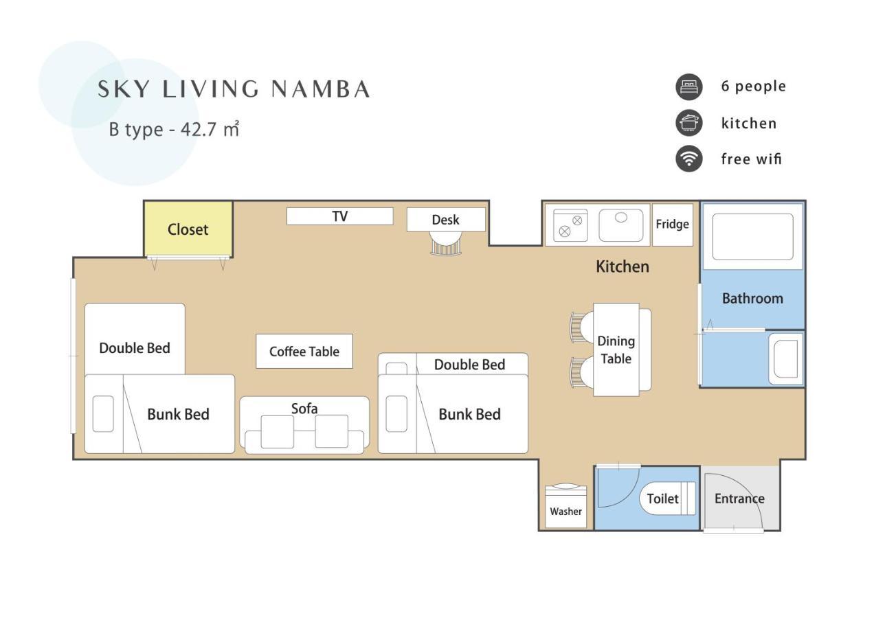 大阪市Sky Living Nambaアパートメント エクステリア 写真
