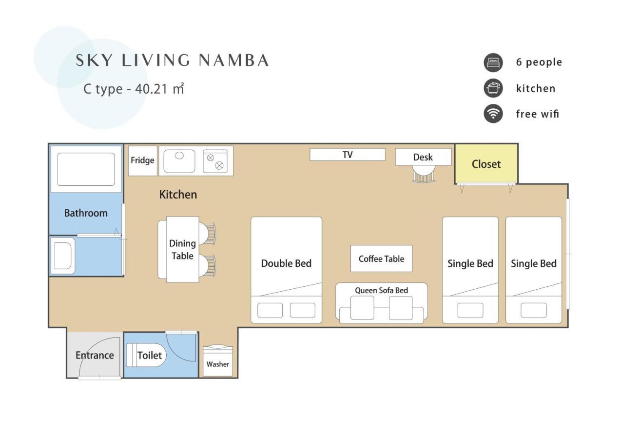 大阪市Sky Living Nambaアパートメント エクステリア 写真